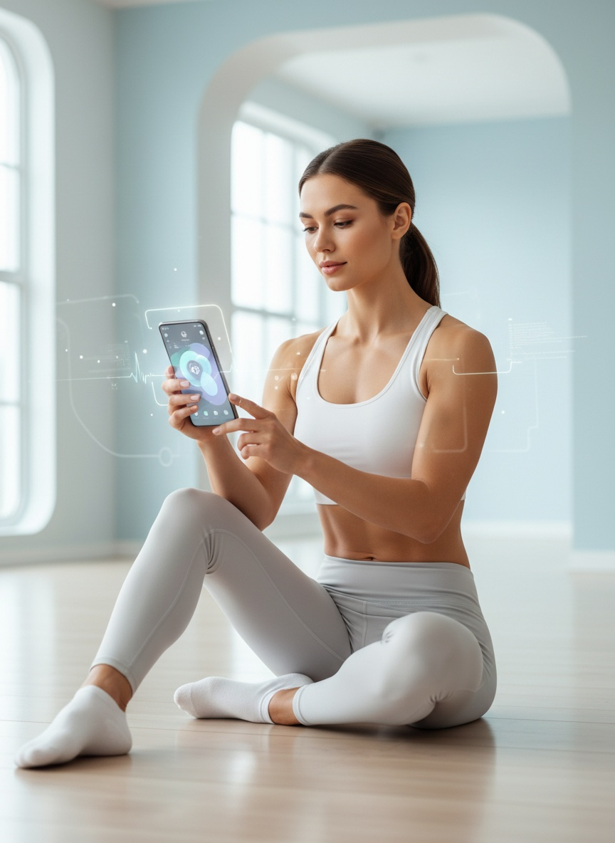 woman tracking health metrics